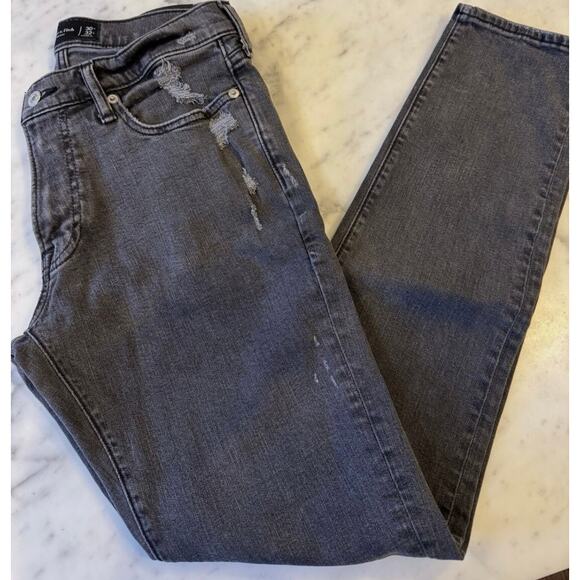 Abercrombie & Fitch Washed Black Destroyed skinny stretch jeans Size 30X32 - Picture 1 of 3